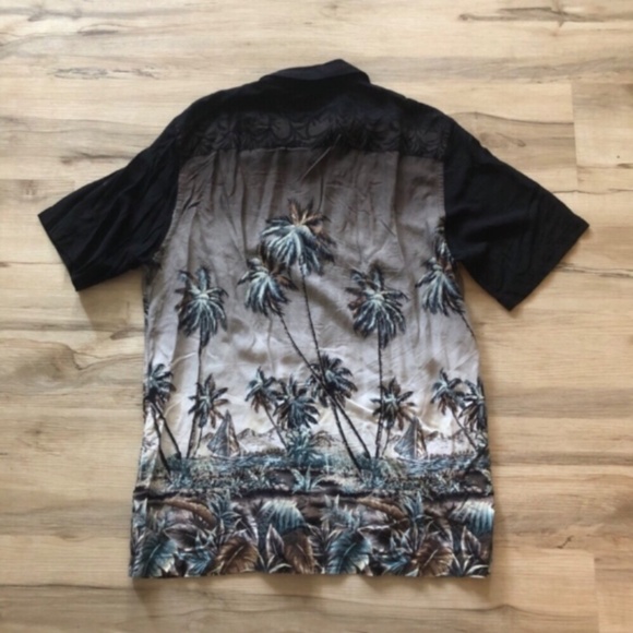 David Taylor Tropical Black and Gray Men's Shirt - Picture 2 of 6